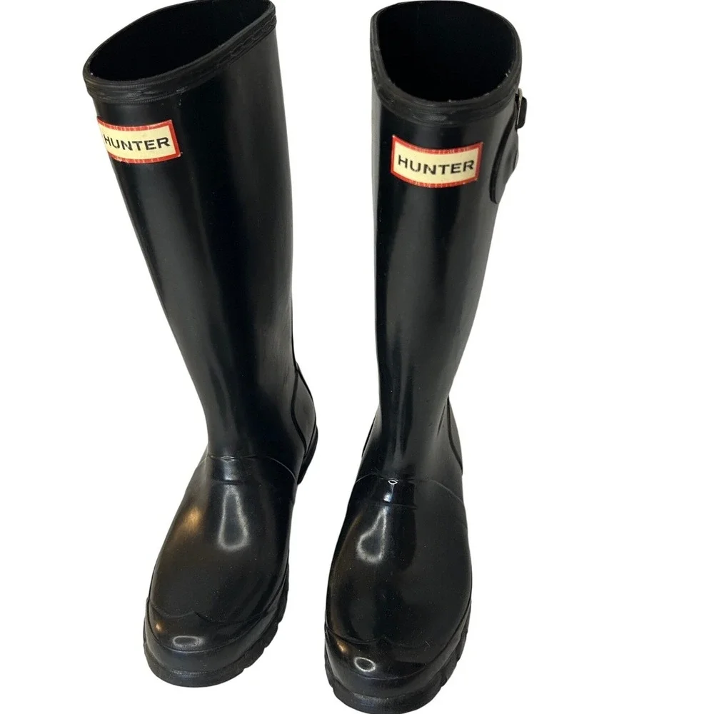 Hunter Original Kids Gloss Black Rain Boots Size US 5/6 UK 4 EU 37